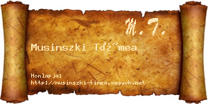 Musinszki Tímea névjegykártya